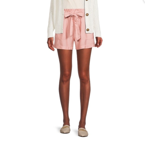 Time and Tru Pink High Rise Pull On Tencel Short with Tie Belt Size S 4-6 NWT - Picture 3 of 4